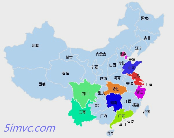 用rapha05l 绘制中国地图   显示数据图片
