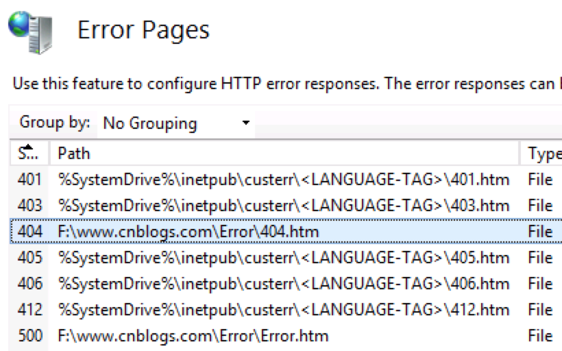 IIS Error Pages
