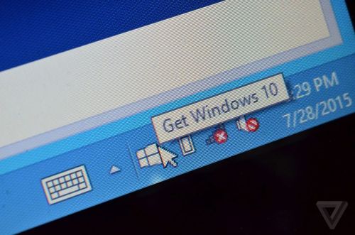 任務欄出現的新圖標，鼠標點擊出現Get Windows 10字樣