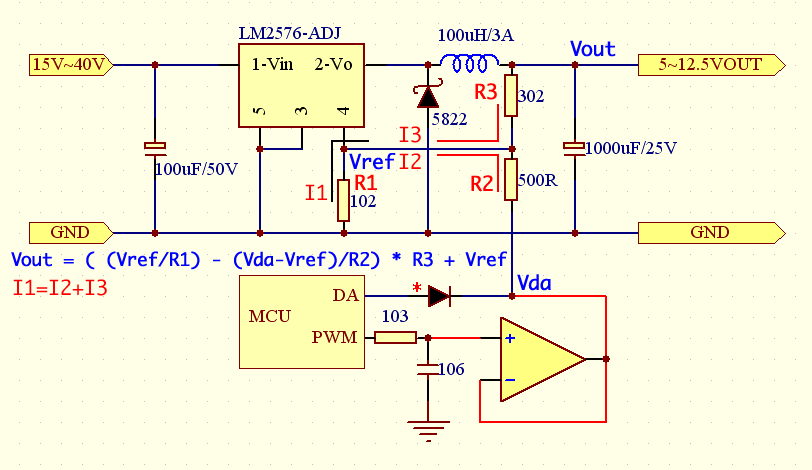 lm2576t可调电路图图片