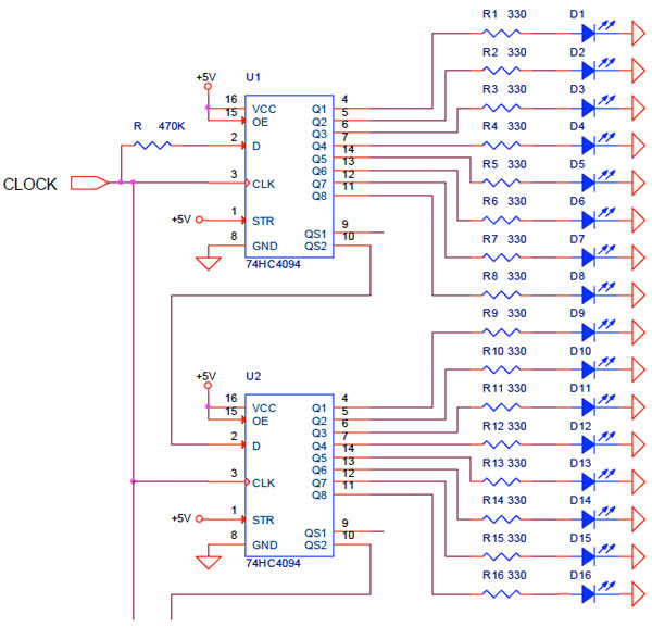 Cd4094be схема включения