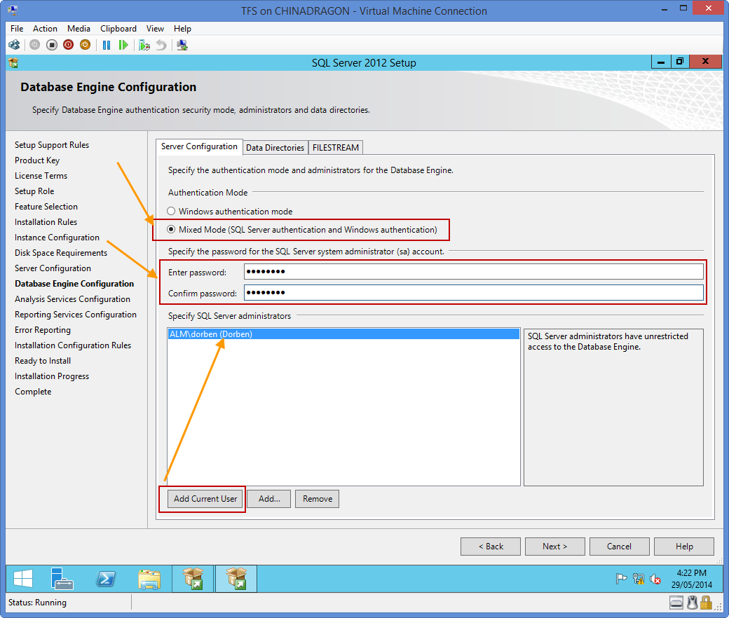 Database Engine Configuration