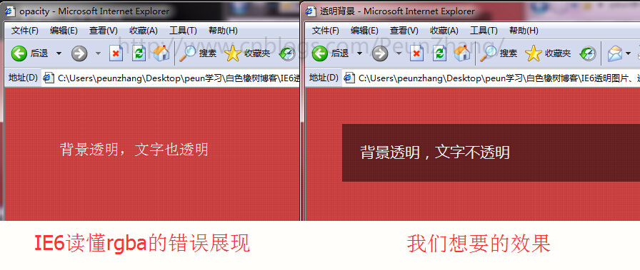 原】CSS实现背景透明，文字不透明，兼容所有浏览器- 白树- 博客园