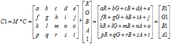 颜色矩阵乘法运算过程