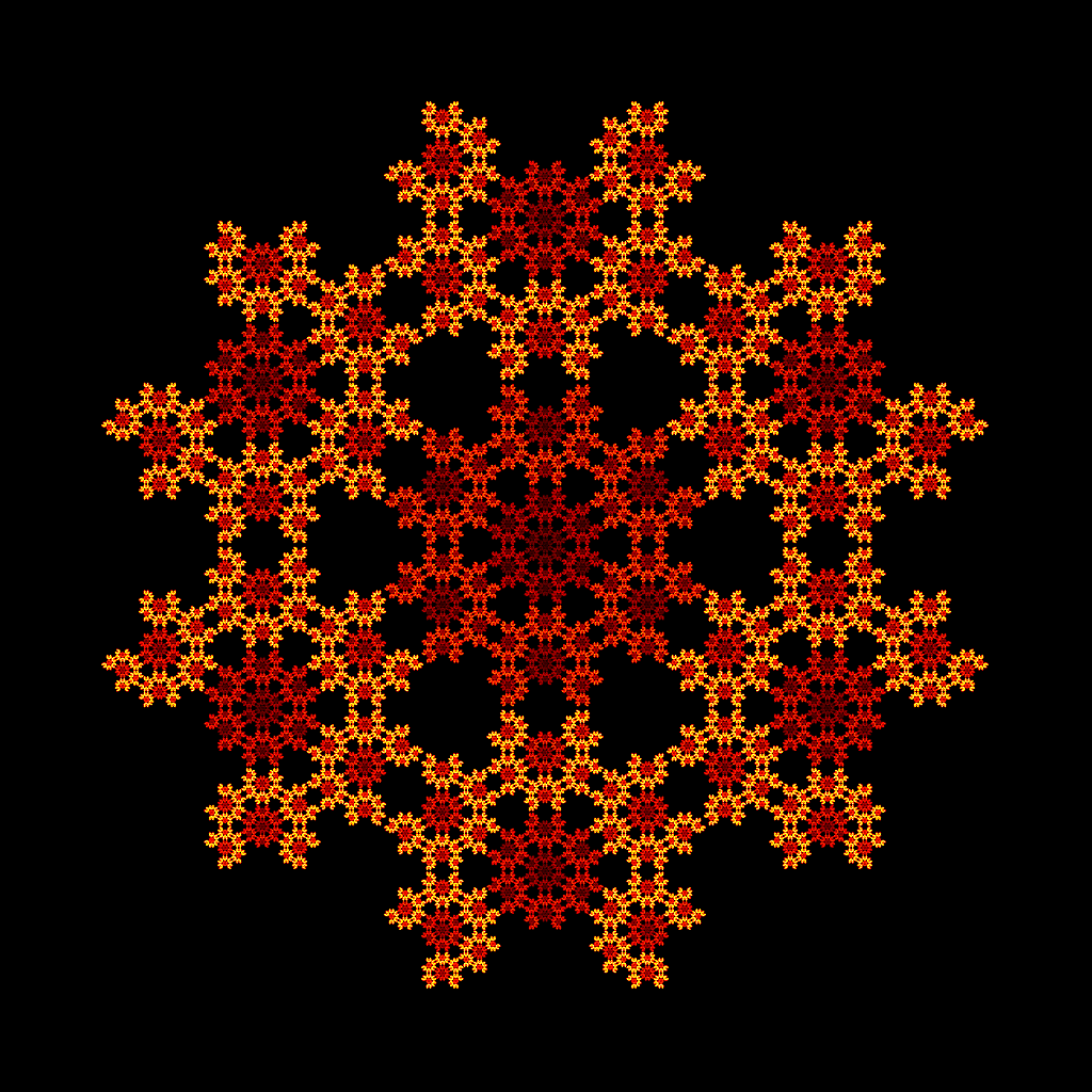 自然的密码---36幅由算法生成的六芒星图像