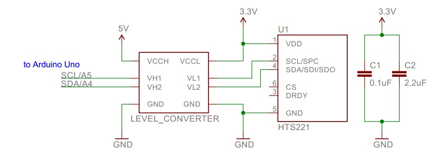 Arduino I2C + 温湿度传感器HTS221第3张