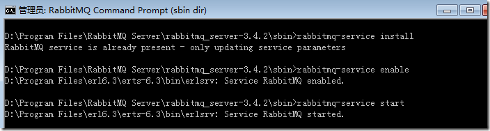 Start RabbitMQ Service