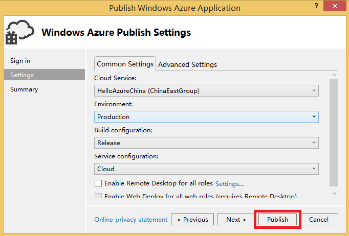 Visual Studio 2013发布Cloud Service至Azure China第15张
