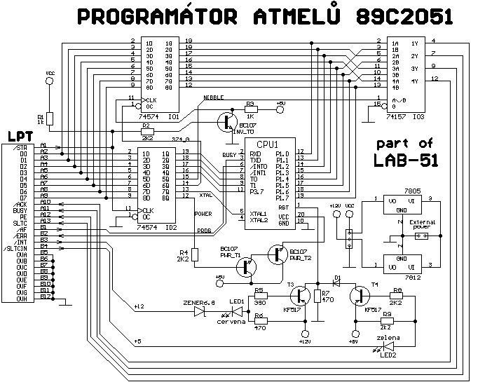 Программатор at89c2051 схема