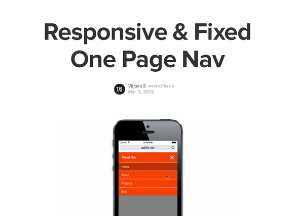 Fixed Responsive Nav – 响应式的单页网站导航插件