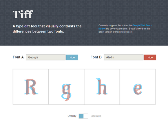 Tiff – 值得你体验一下的可视化的字体对比工具