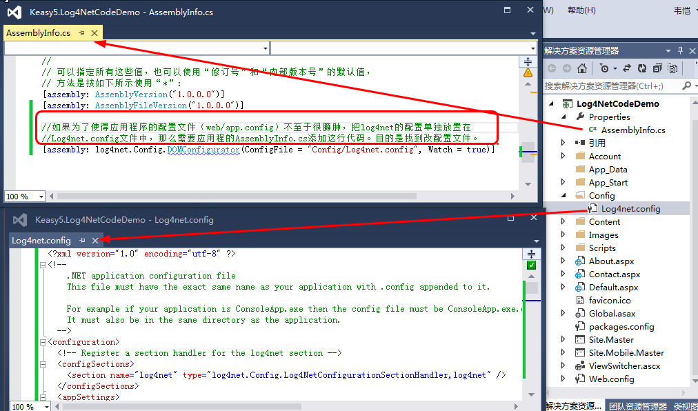 Log4net rollingfileappender example sample