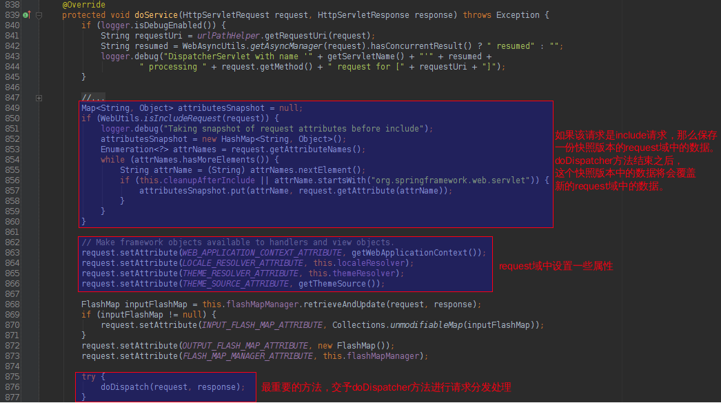 SpringMVC核心分发器DispatcherServlet分析[附带源码分析]