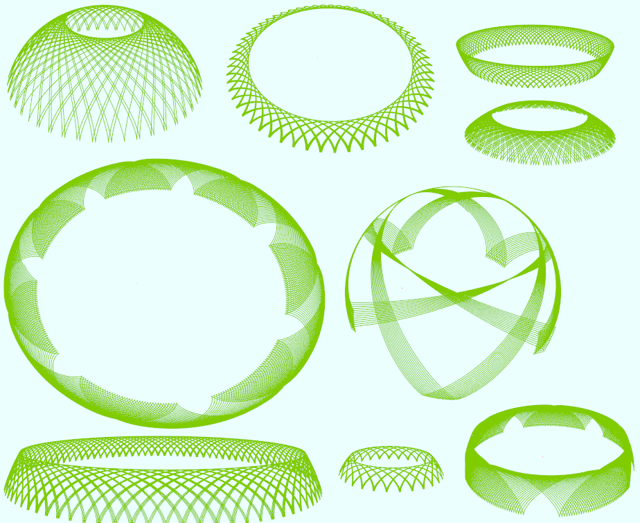 数学图形(2.12)spherical cycloid球面外摆曲线